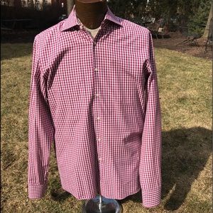Men’s Hugo Boss red check buttoned shirt